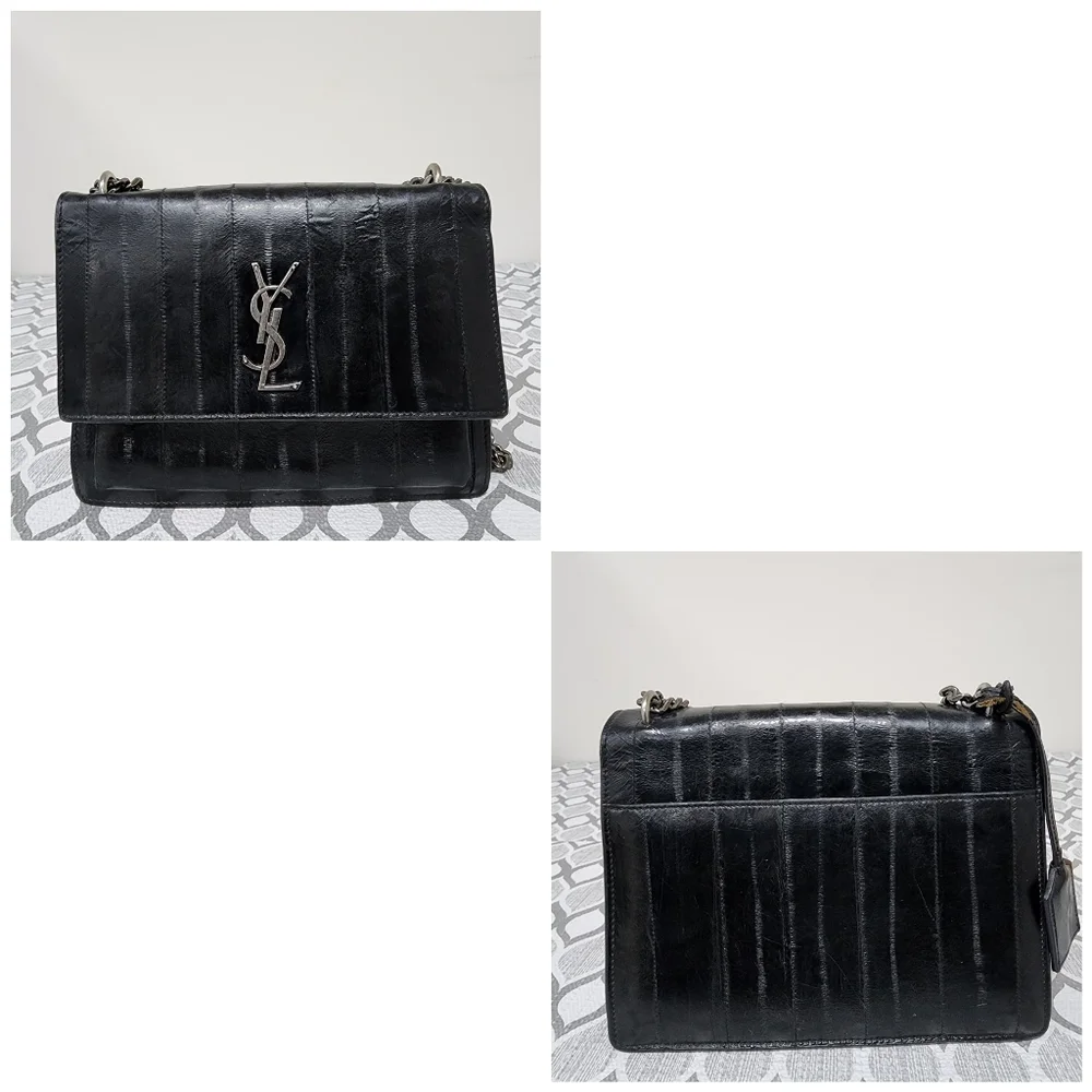 Saint Laurent Sunset eel crossbody bag Black
